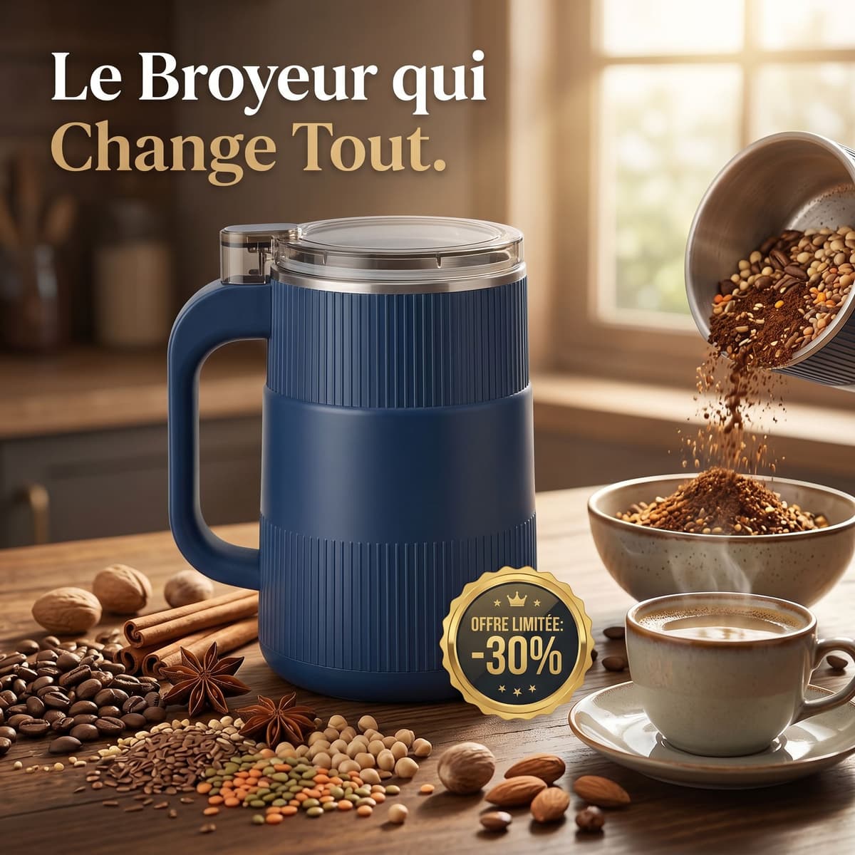 Broyeur Électrique Polyvalent "Saveurs Intenses" - Café, Épices & Céréales 7