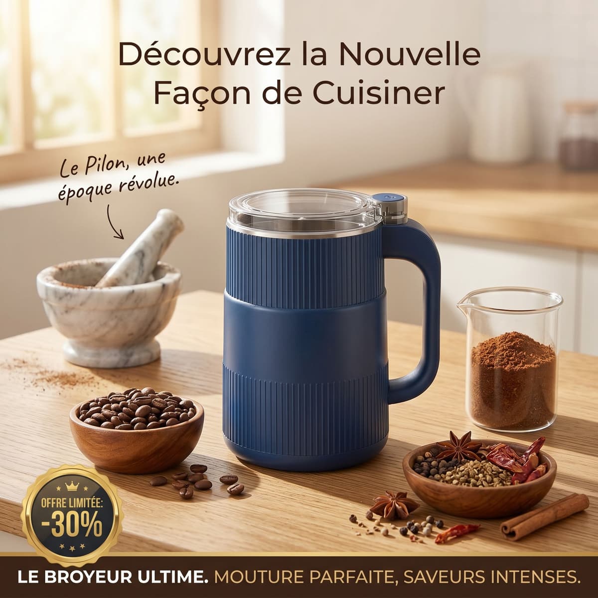Broyeur Électrique Polyvalent "Saveurs Intenses" - Café, Épices & Céréales 6