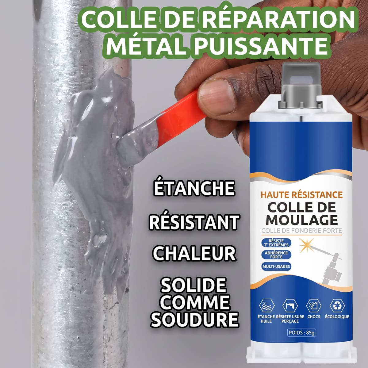 Colle de Soudure à Froid Haute Résistance - Mastic Métal Époxy
