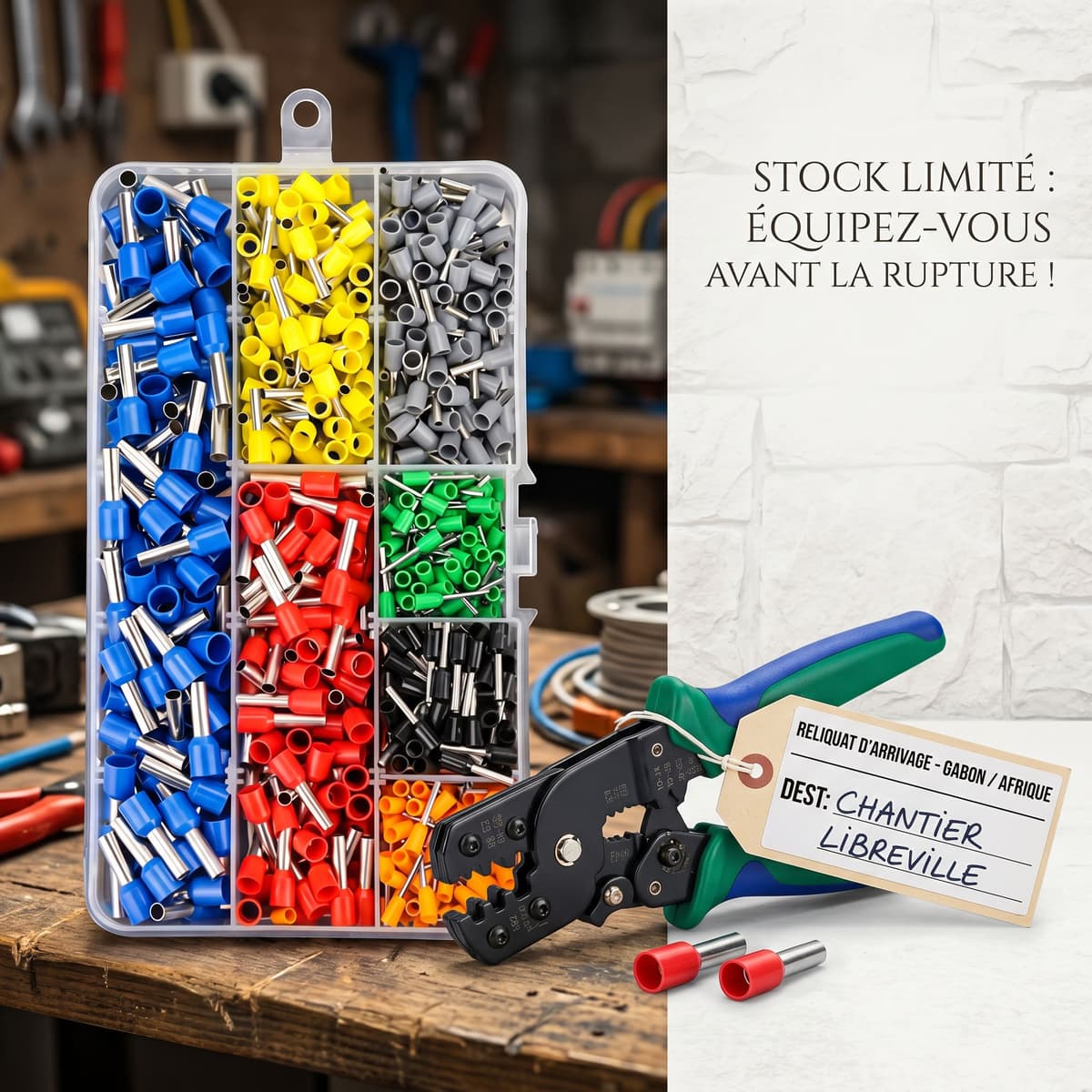 Kit Professionnel de Sertissage avec 450 Embouts de Câblage et Pince 2