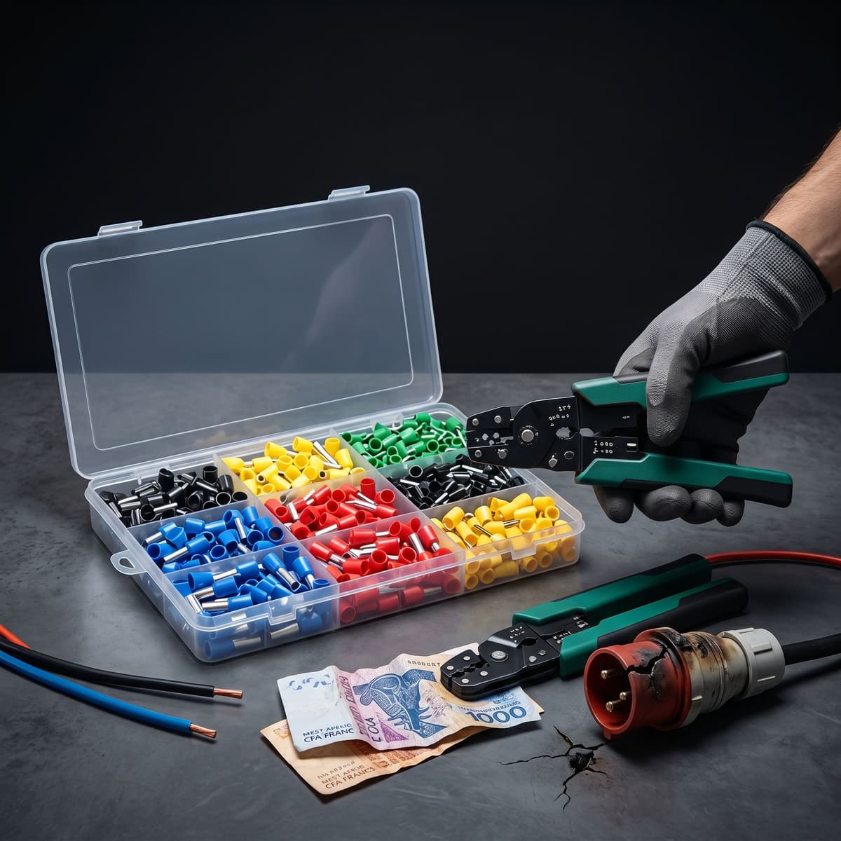 Kit Professionnel de Sertissage avec 450 Embouts de Câblage et Pince 5