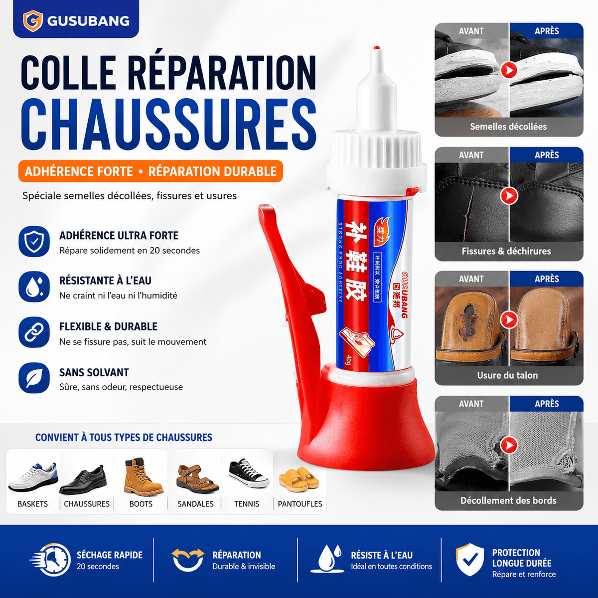 Colle de Réparation Professionnelle pour Chaussures GUSUBANG