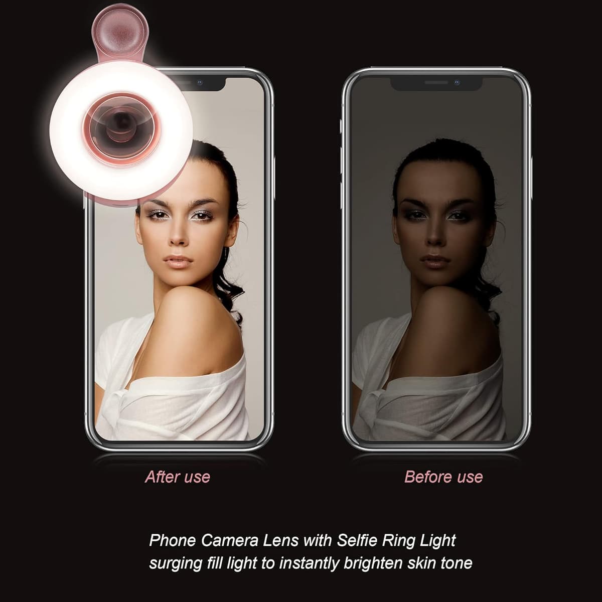 Lentille Macro 15X avec Ring Light LED Intégré pour Smartphone