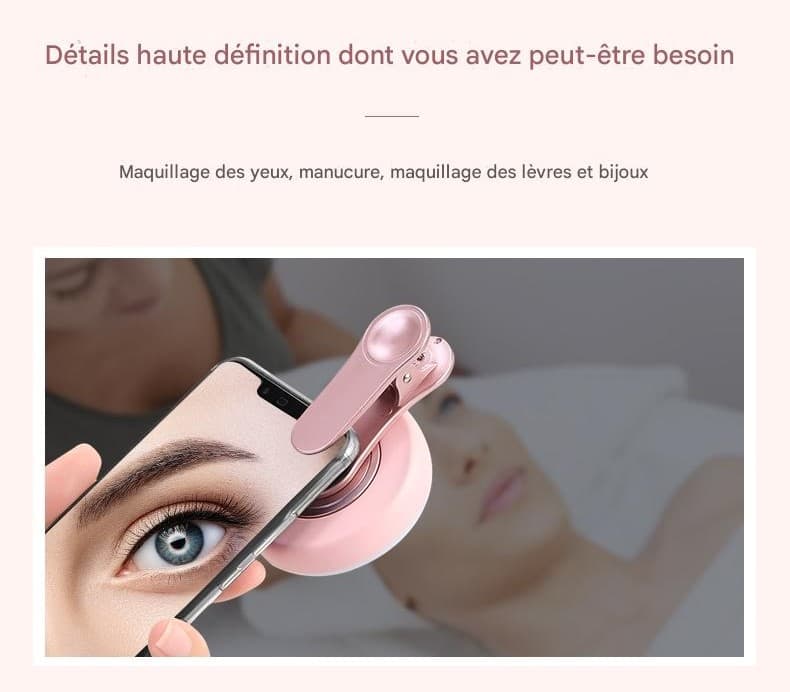 Lentille Macro 15X avec Ring Light LED Intégré pour Smartphone 3